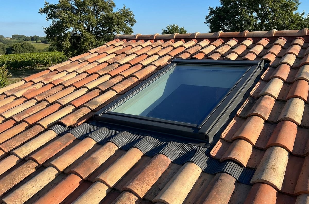 Velux installé sur une toiture en tuiles canal périgourdine, pose par un couvreur à Bergerac